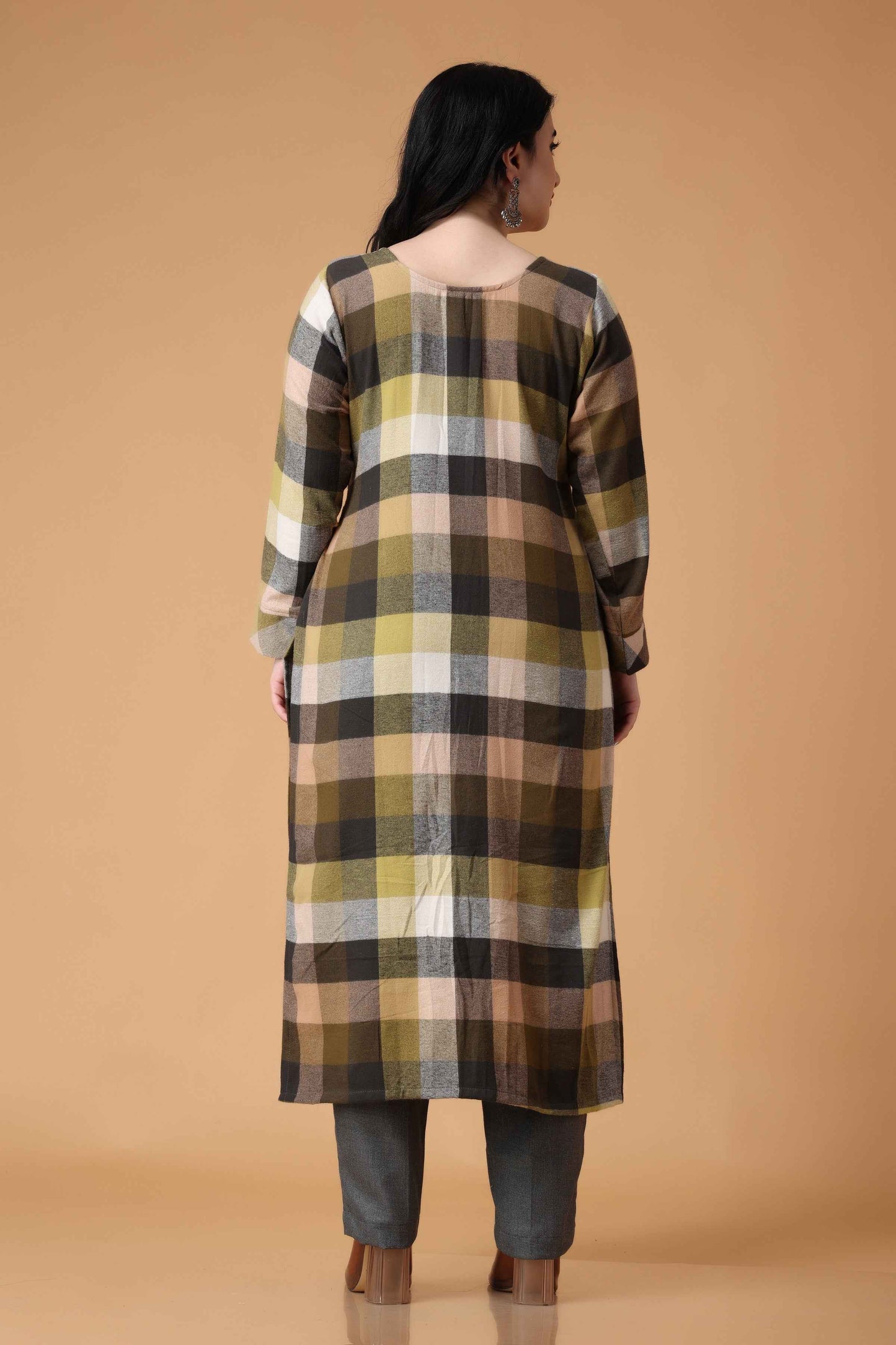 Buy Plus Size ​Gold Sand Woollen Kurta At Apella | Sizes XS to 10 XL | India | Free Delivery | Customized