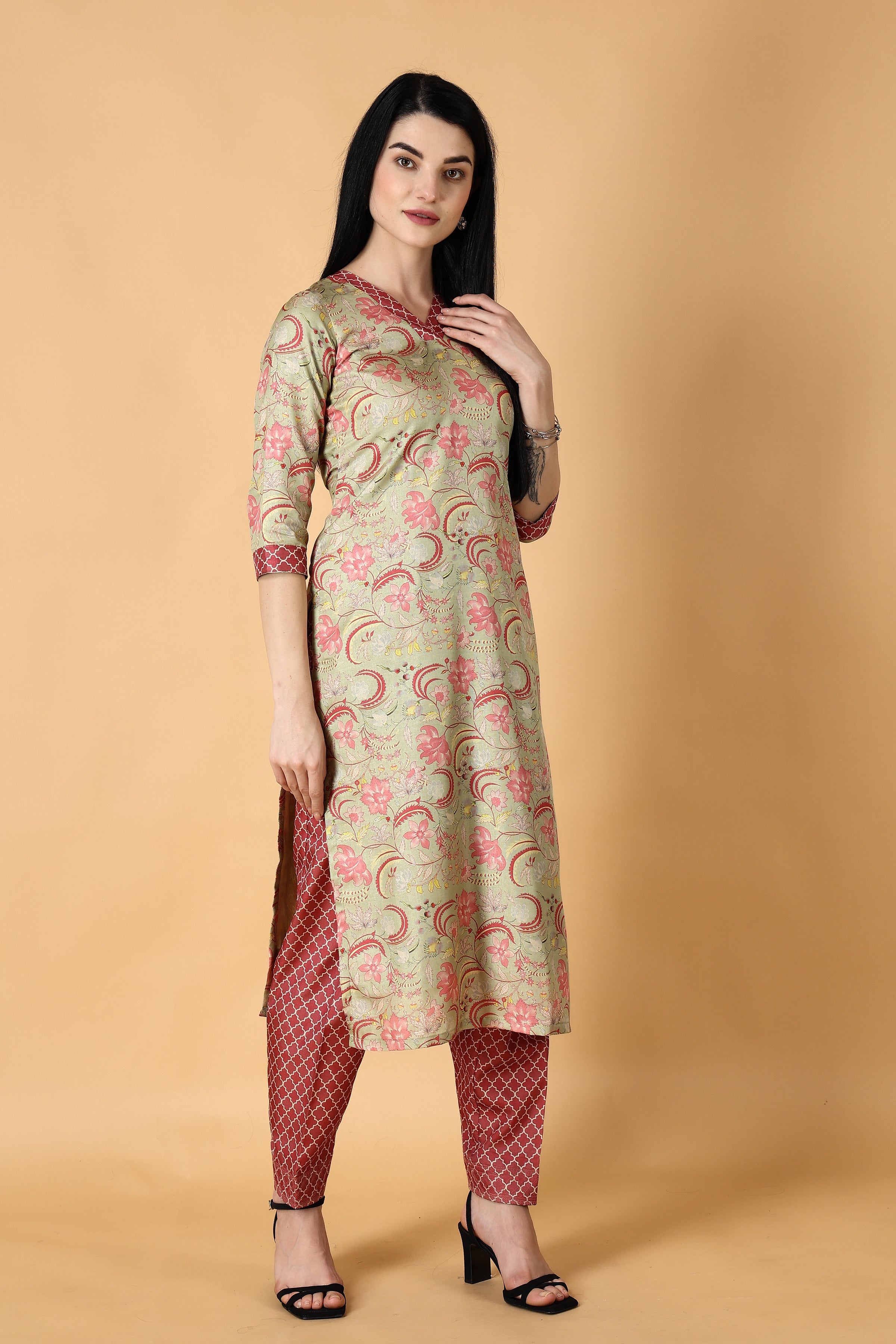 Green Colour Rayon Silk Kurti With Beautiful Aari Embroidery Gives  Attractive Look To The Wearer. at Rs 1999.00 | Jammu| ID: 2851419956162