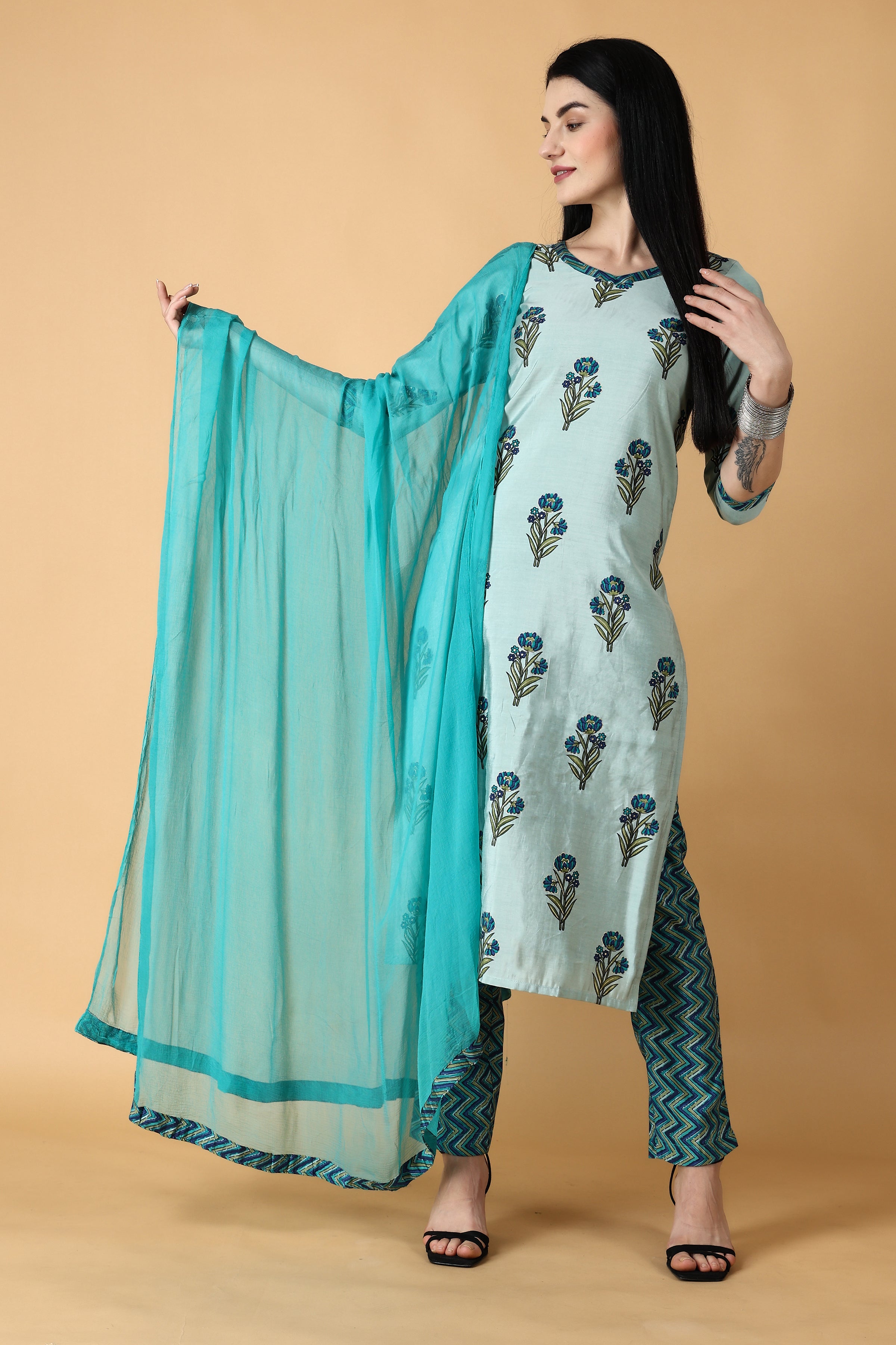 Elegant Cotton Salwar Suit for women, Premium Straight Kurti with Pant –  azrakhkurtis
