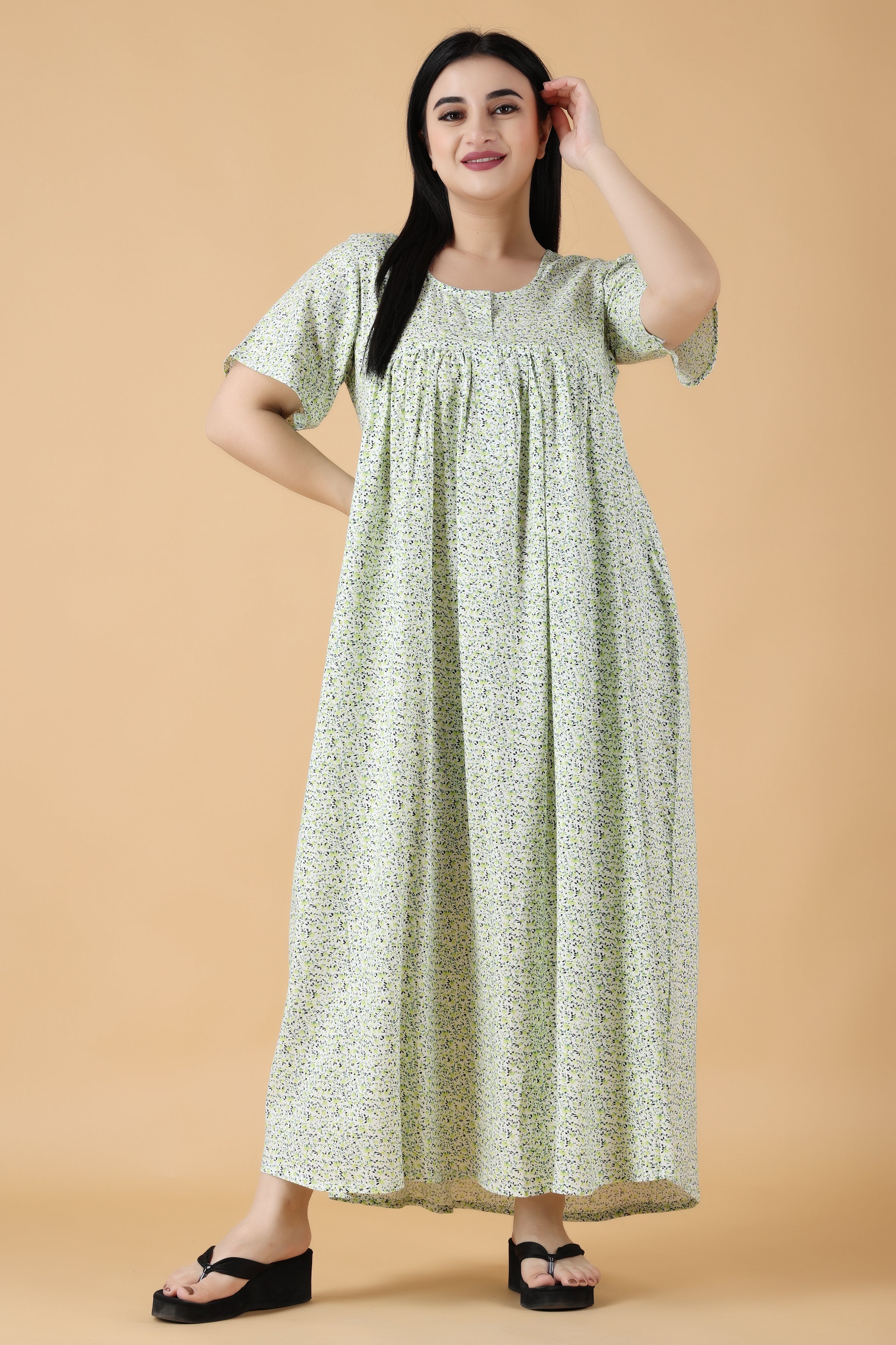 Buy APRATIM Womens Cotton Nightwear Gown Nighty Cotton Sleepwear Nightgown  Maxi Dress Blue at Amazon.in