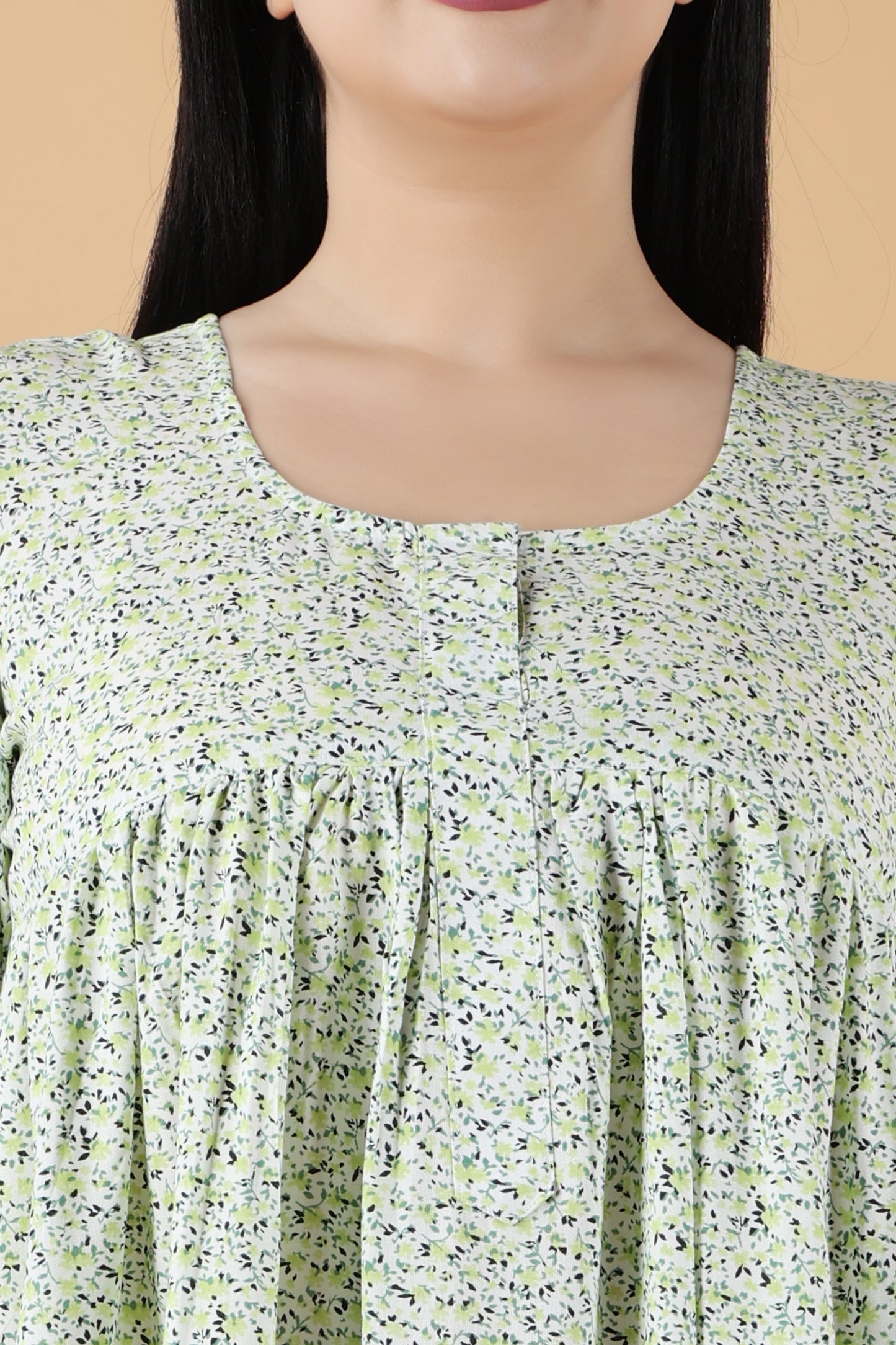Mint Floral Rayon Night Gown