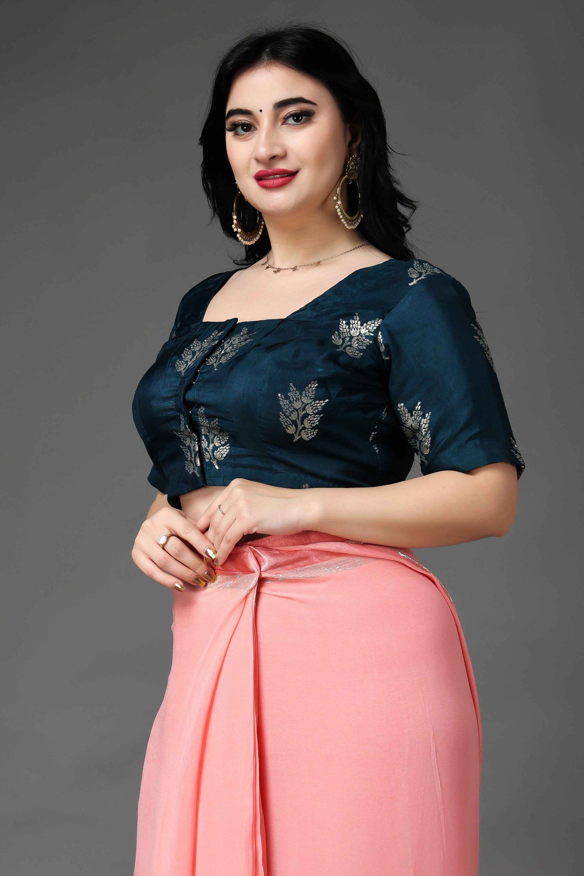 Peacock Green Silk Blouse M