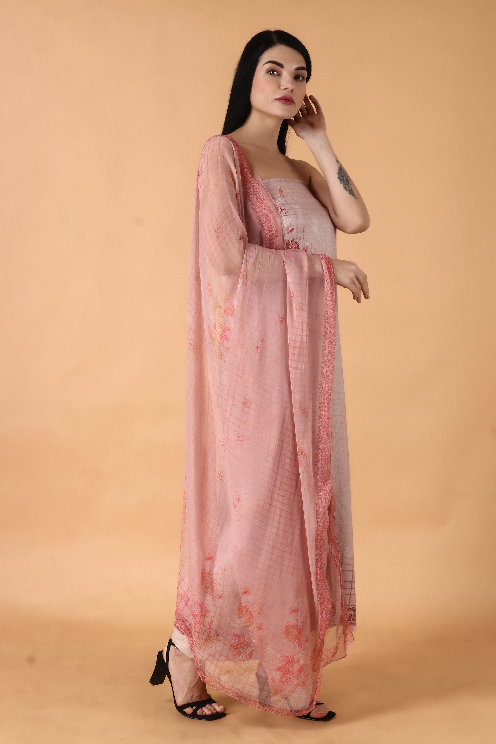 Women Plus Size Pink Dress Material | Apella