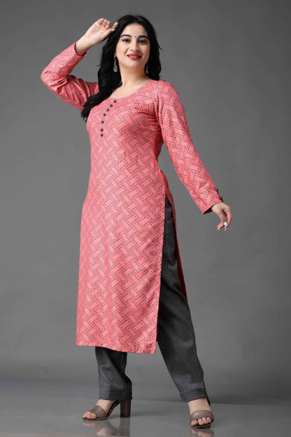 Buy Plus Size ​Peachy Blush Woollen Kurta Set At Apella | Sizes XS to 10 XL | India | Free Delivery | Customized