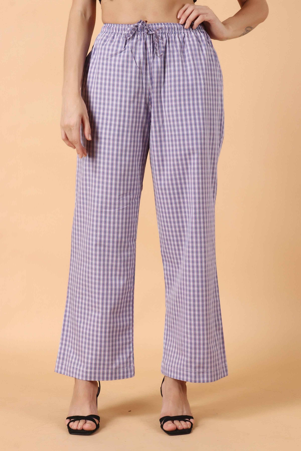Buy Plus Size ​Purple Poly Pajama At Apella | Sizes XS to 10 XL | India | Free Delivery | Customized