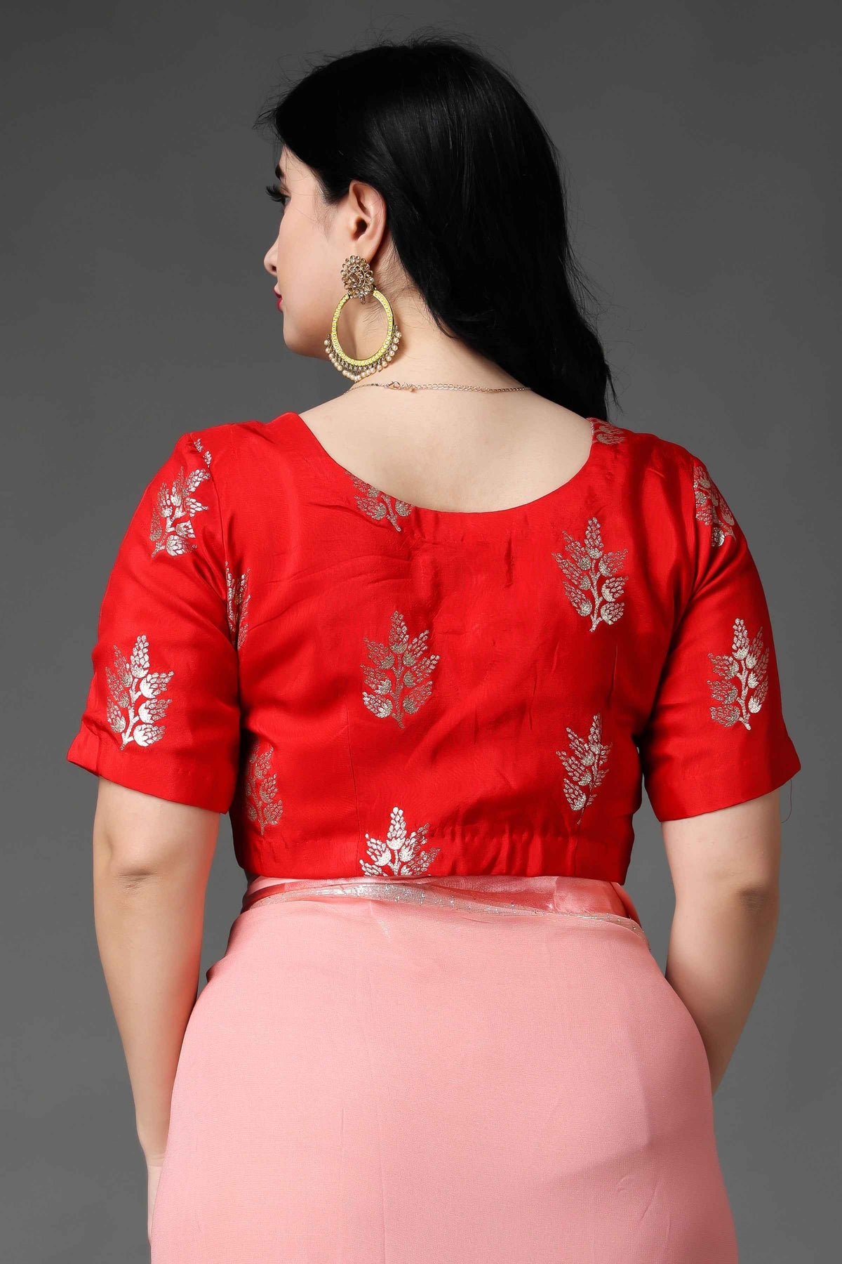 Buy Plus Size ​Festive Red Silk Blouse At Apella | Sizes XS to 10 XL | India | Free Delivery | Customized
