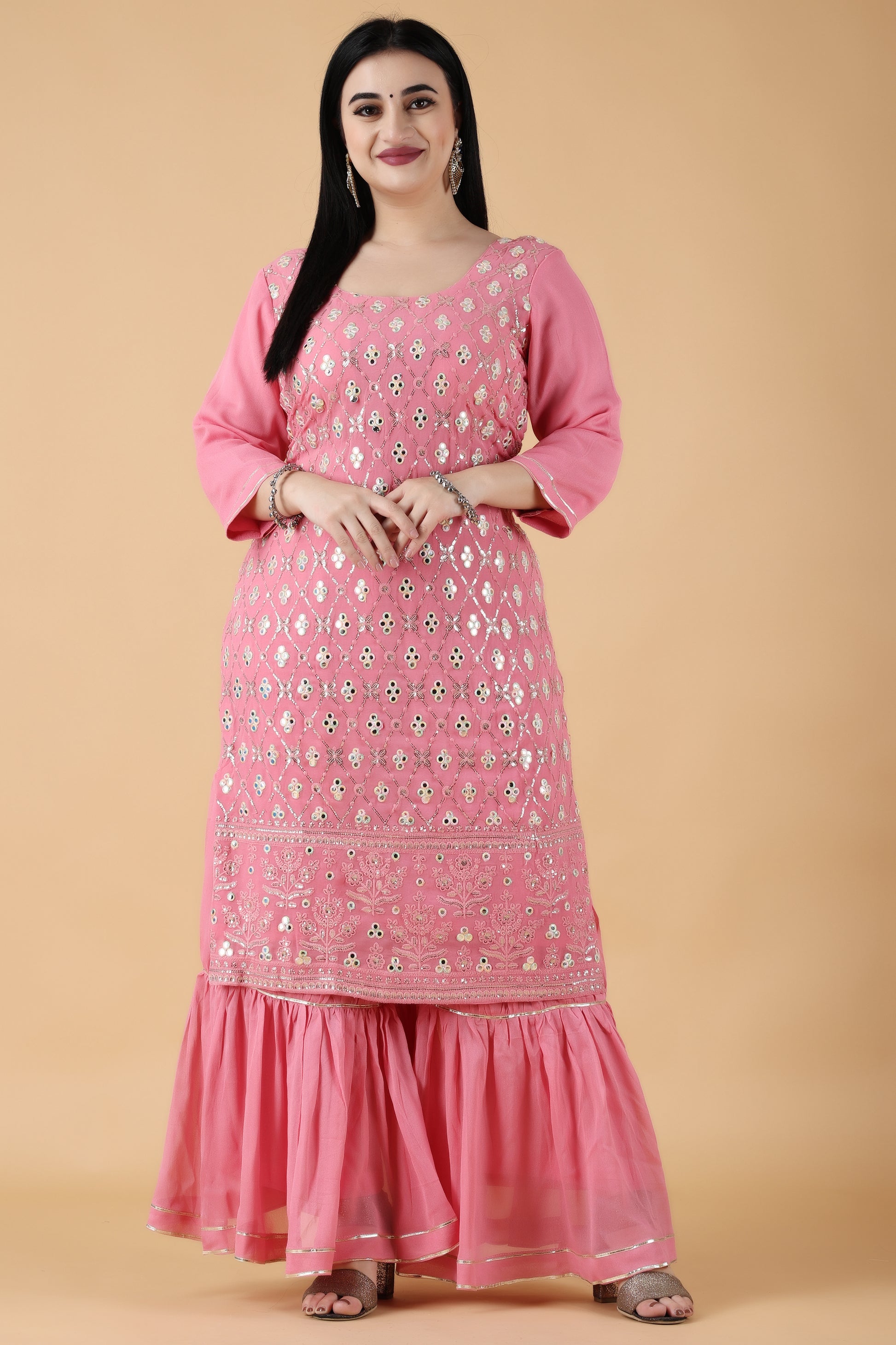 Pink Sharara Suit