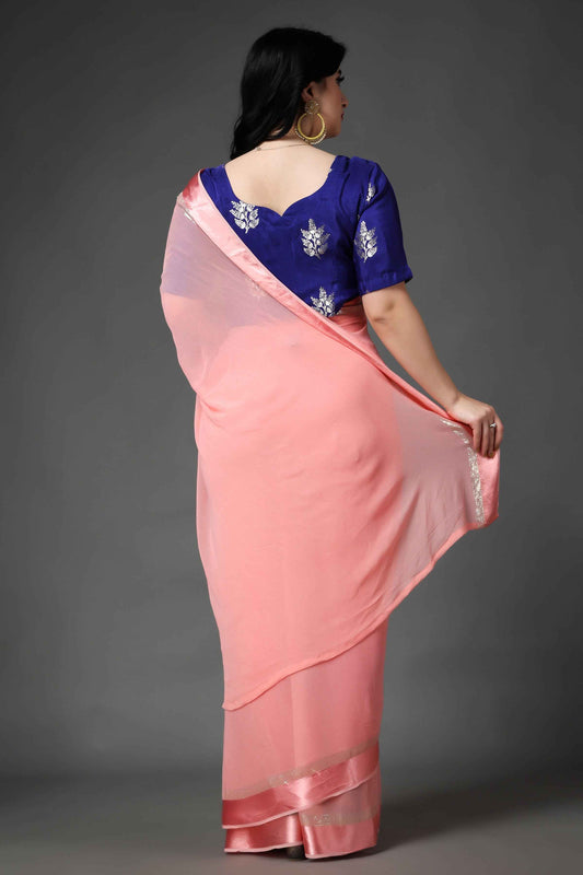 Buy Plus Size ​Royal Azure Silk Blouse At Apella | Sizes XS to 10 XL | India | Free Delivery | Customized