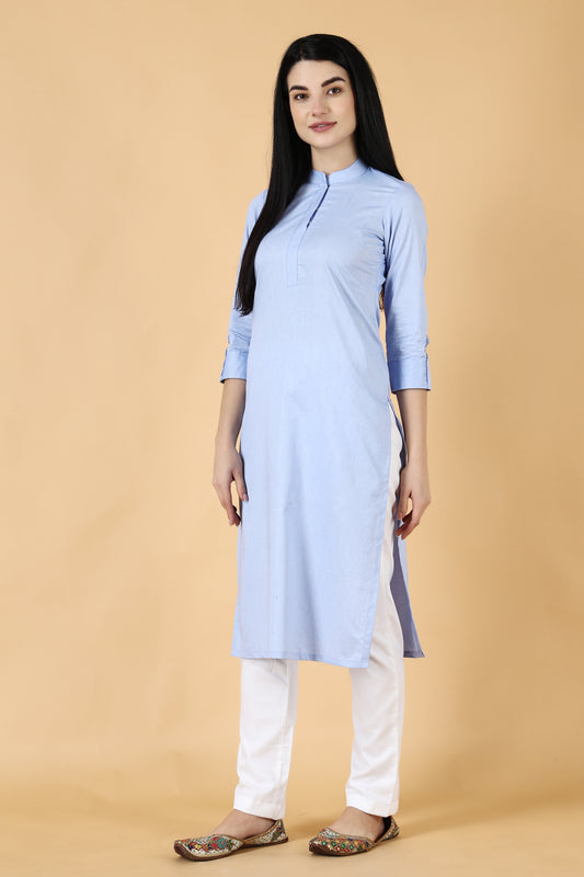 Women's Plus Size  Sky Blue  Kurta Pajama | Apella