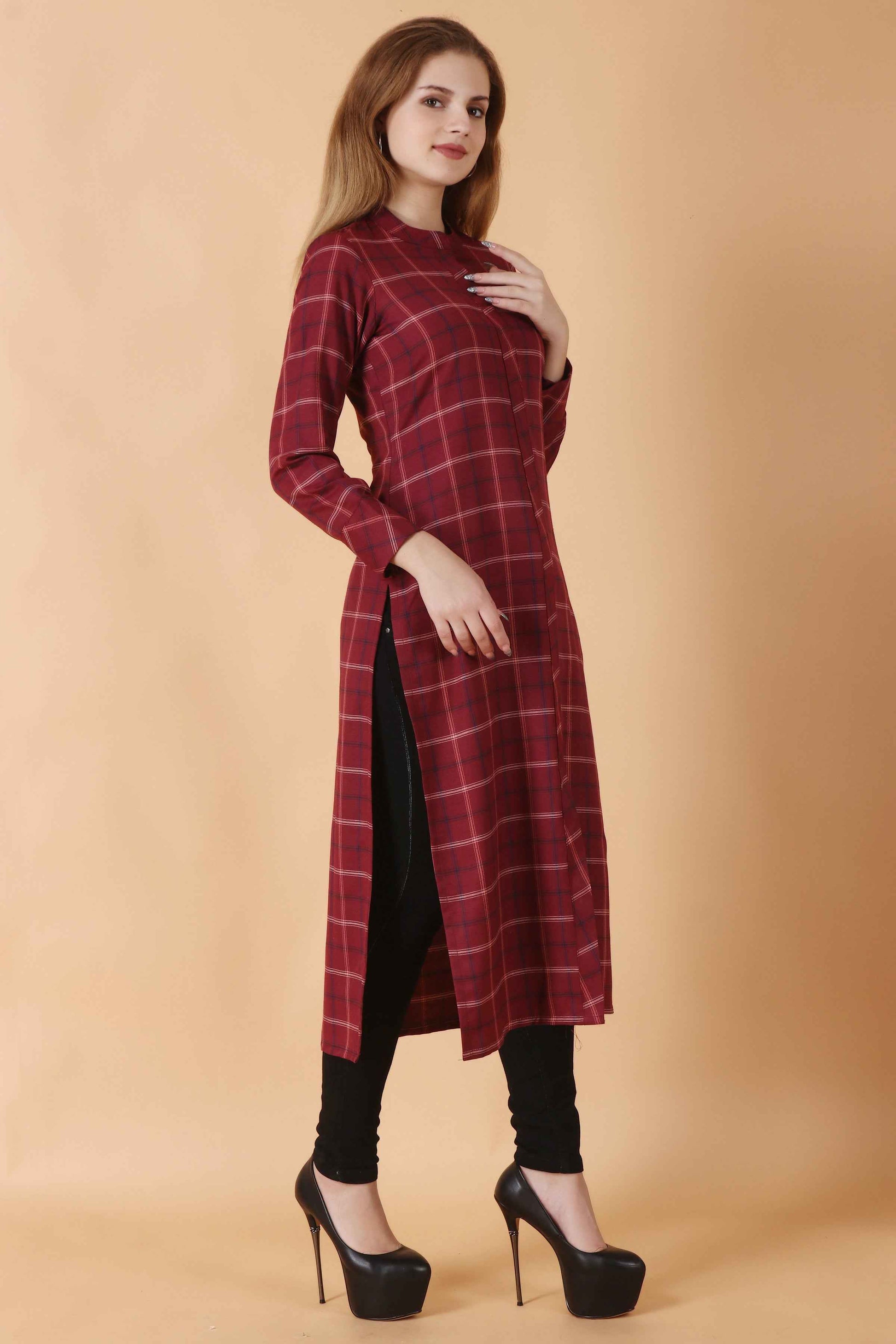 Buy Plus Size ​Snow Berry Woollen Kurta At Apella | Sizes XS to 10 XL | India | Free Delivery | Customized