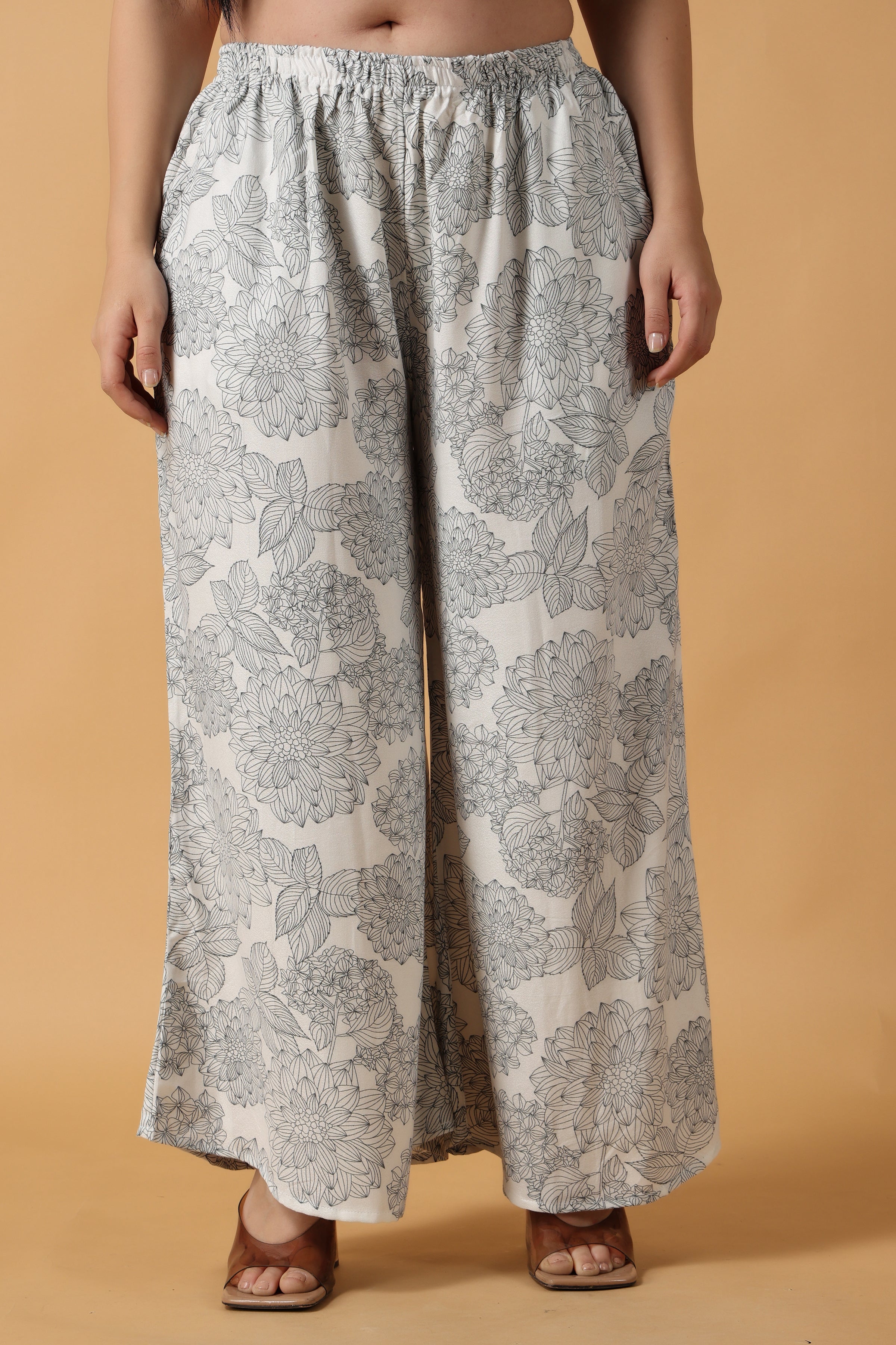 Buy STOP Light Blue Womens Floral Printed Palazzo Pants  Shoppers Stop