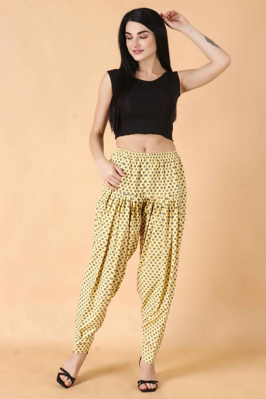 Buy Plus Size ​Yellow Polka Salwar At Apella | Sizes XS to 10 XL | India | Free Delivery | Customized