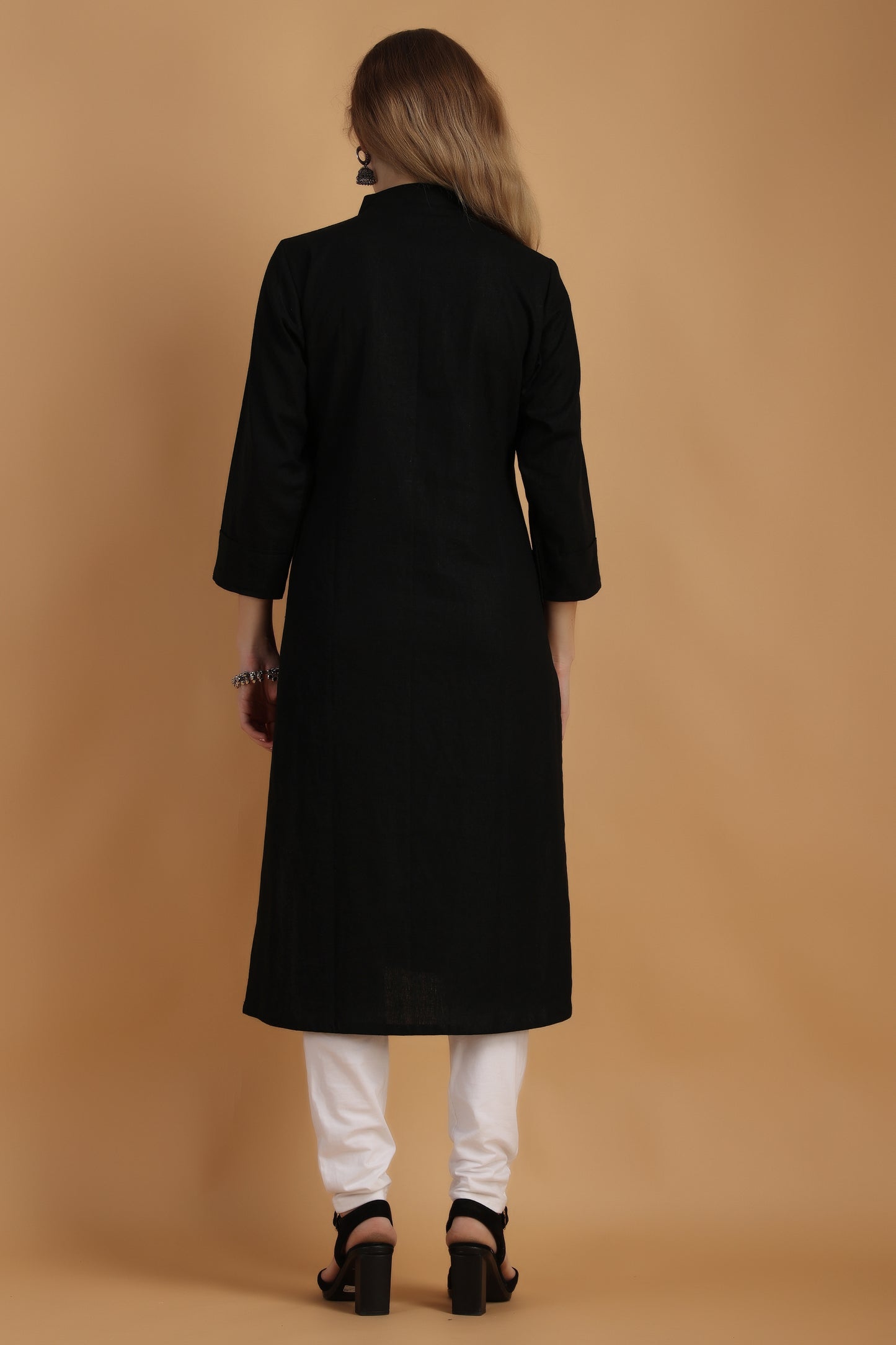 Women's Plus Size Black Cotton kurti and pant set | Apella