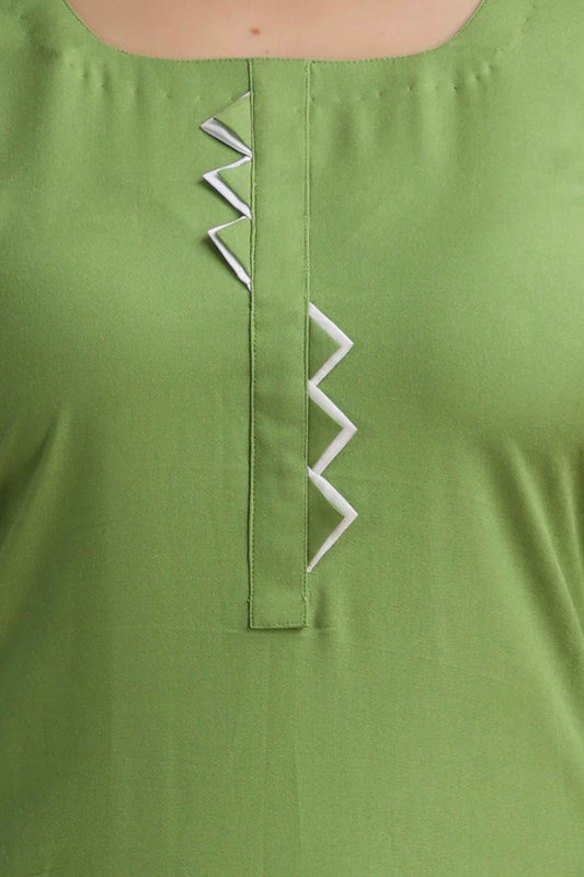 Buy Plus Size ​Exotic Green Rayon Kurta At Apella | Sizes XS to 10 XL | India | Free Delivery | Customized