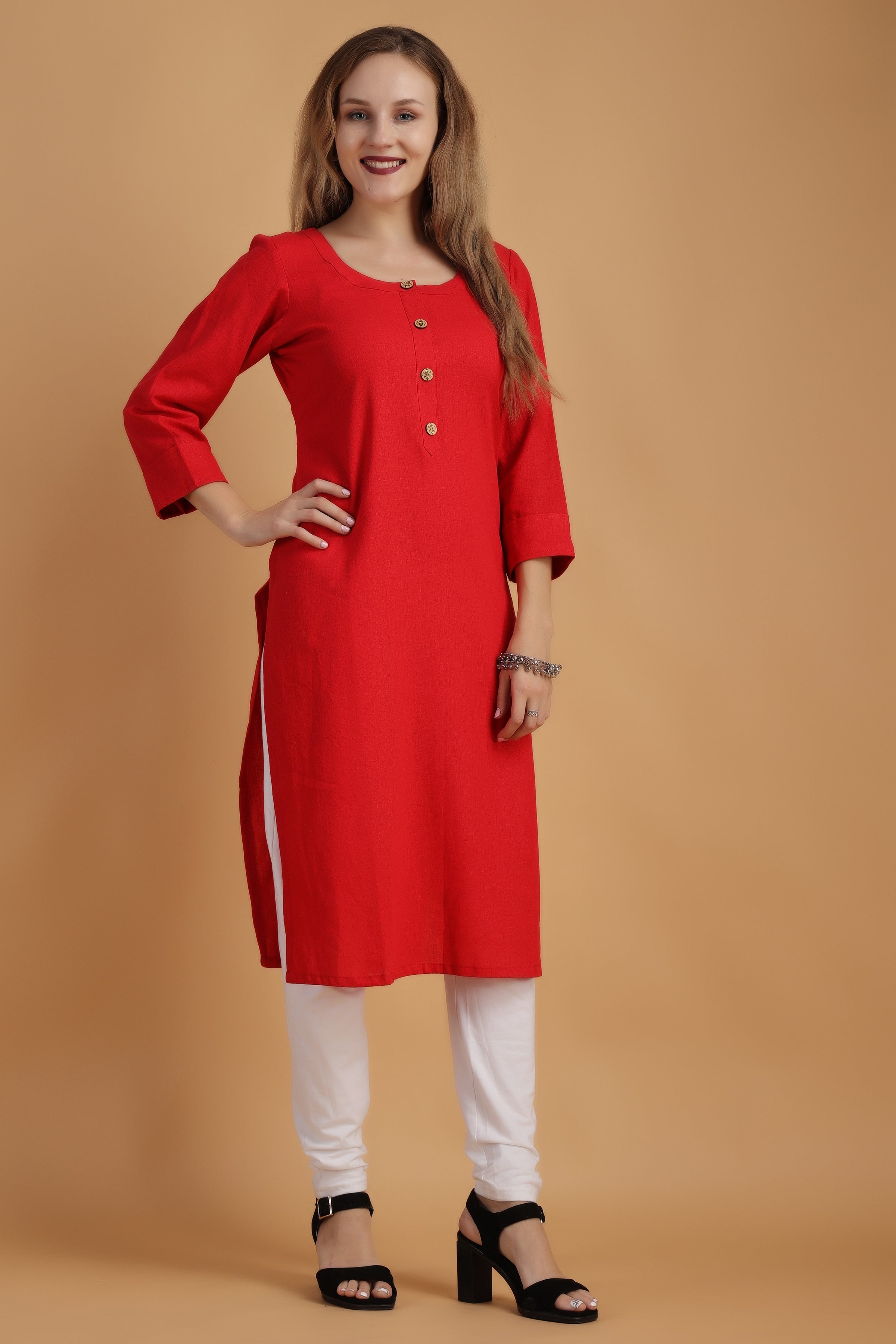 Fabclub Rayon Floral Printed Straight Red Women Kurti, Size: M, L, XL, 2XL,  Wash Care: Machine wash at Rs 369 in Ahmedabad