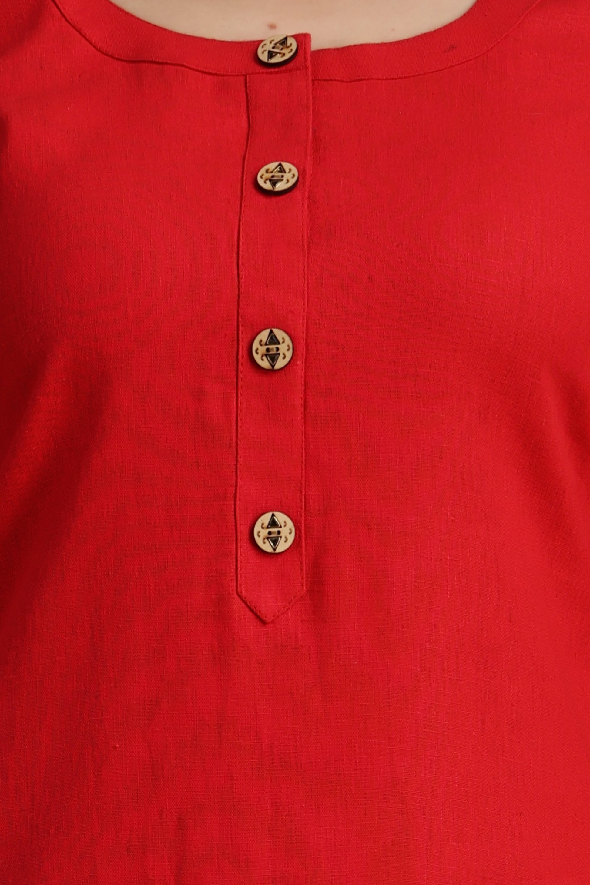 Women's Plus Size Red cotton kurti pant set | Apella
