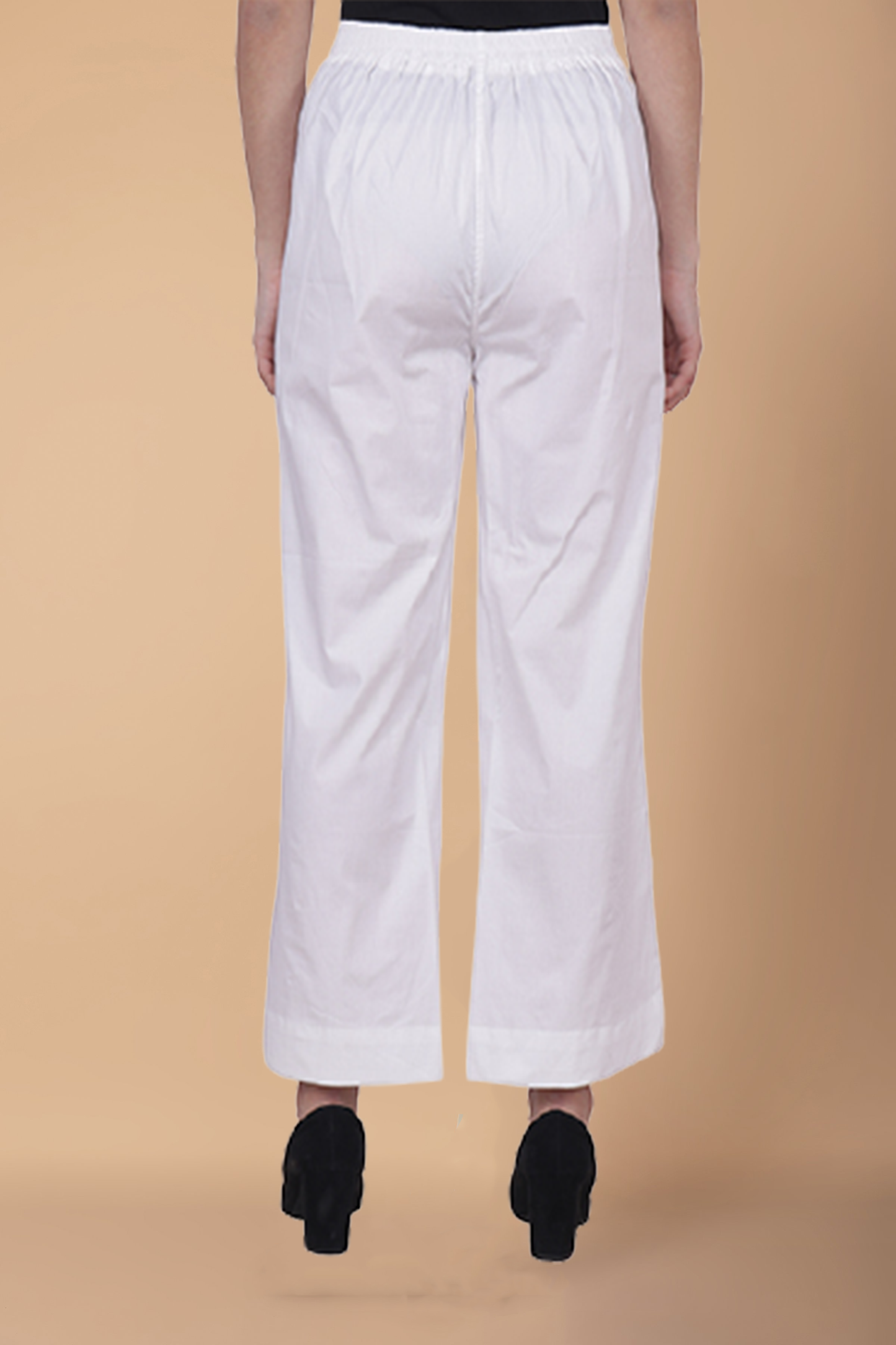 White Buttoned Cotton Pants | Apella.