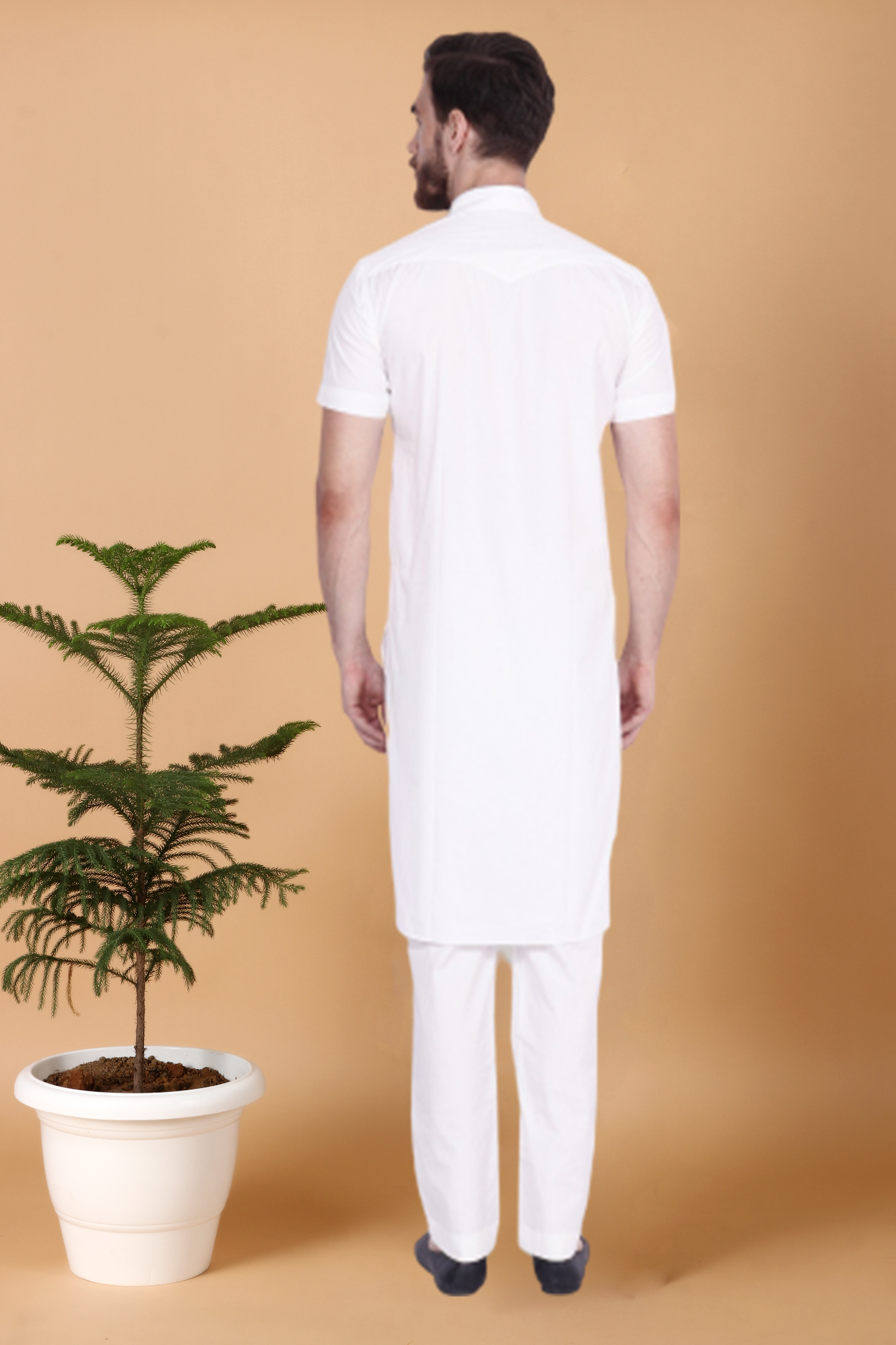 Men's Plus Size Detailed Cotton Kurta Pajama 