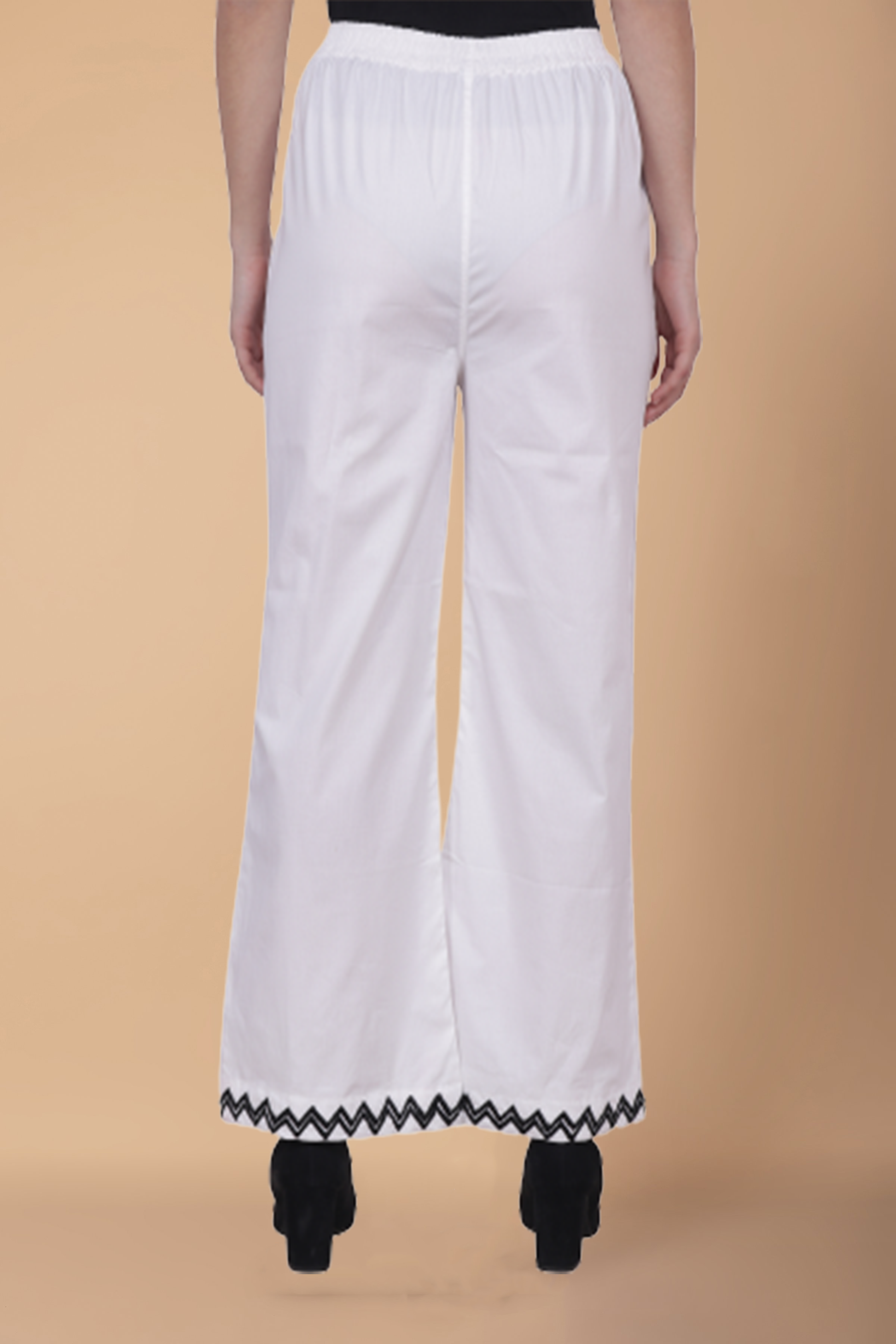   Women Plus Size White Cotton Palazzo Pants for Women | Apella