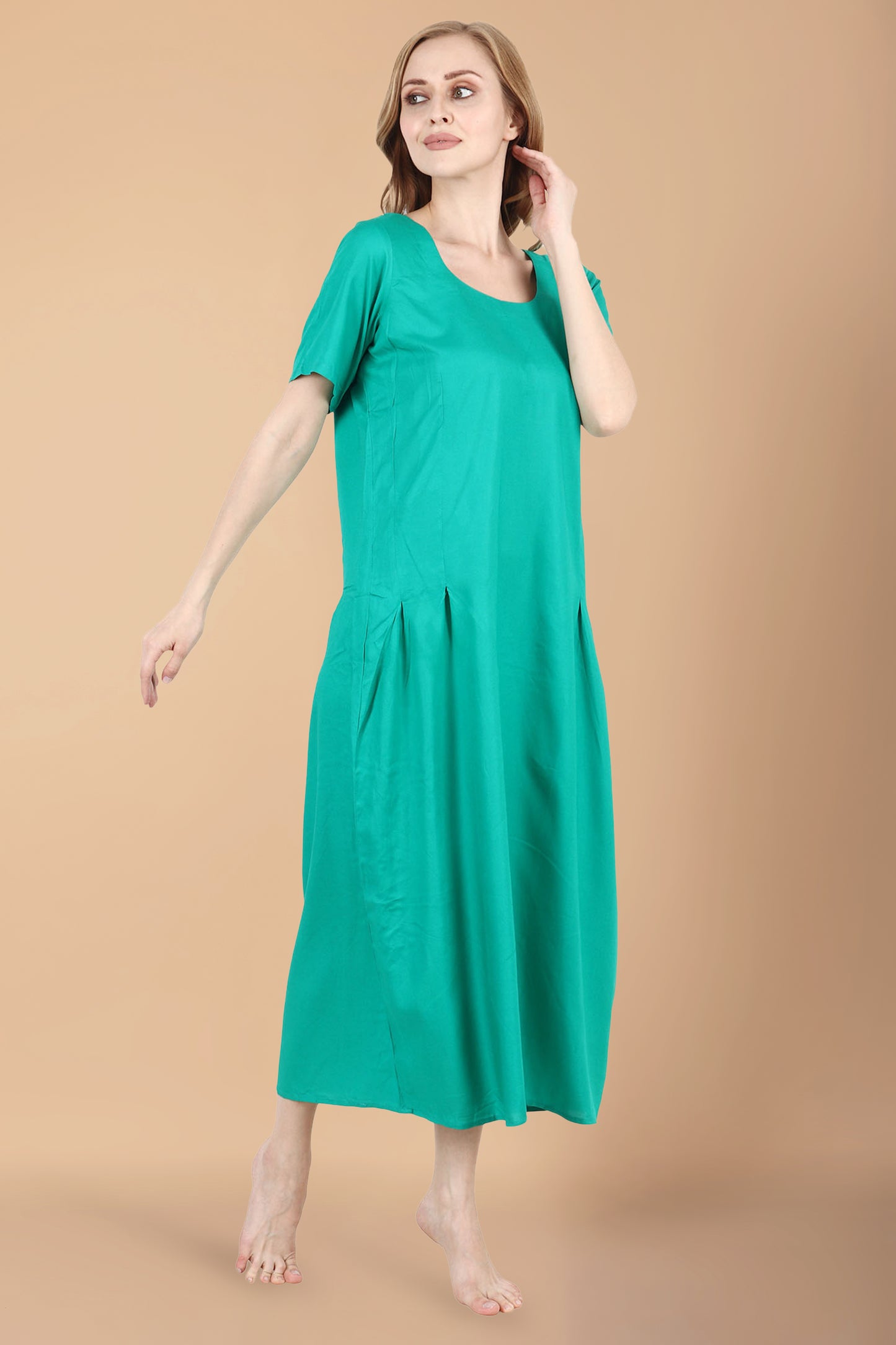 Women Plus Size Green Rayon simple dresses for girls | Apella