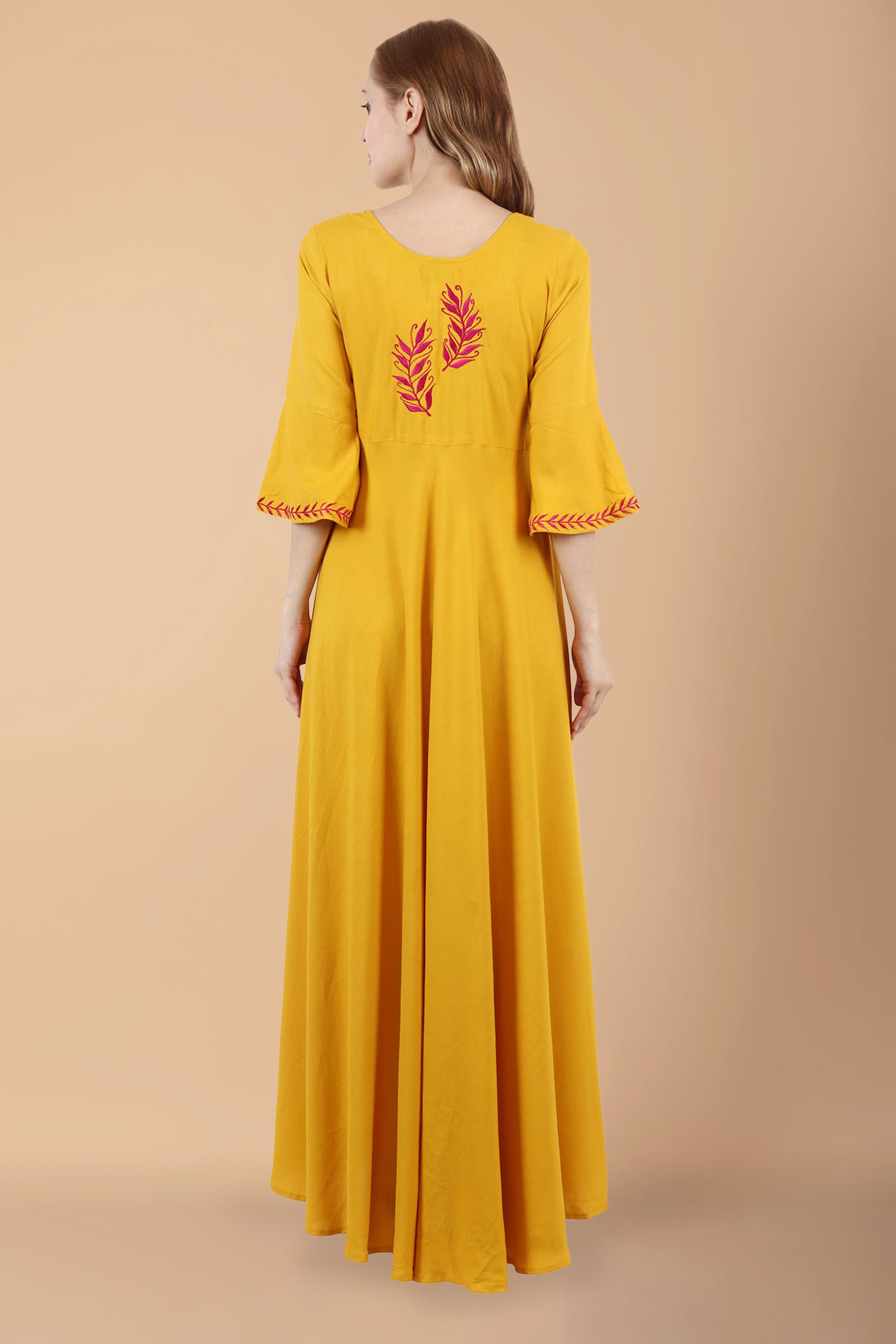 Women Plus Size Yellow maternity maxi gowns | Apella