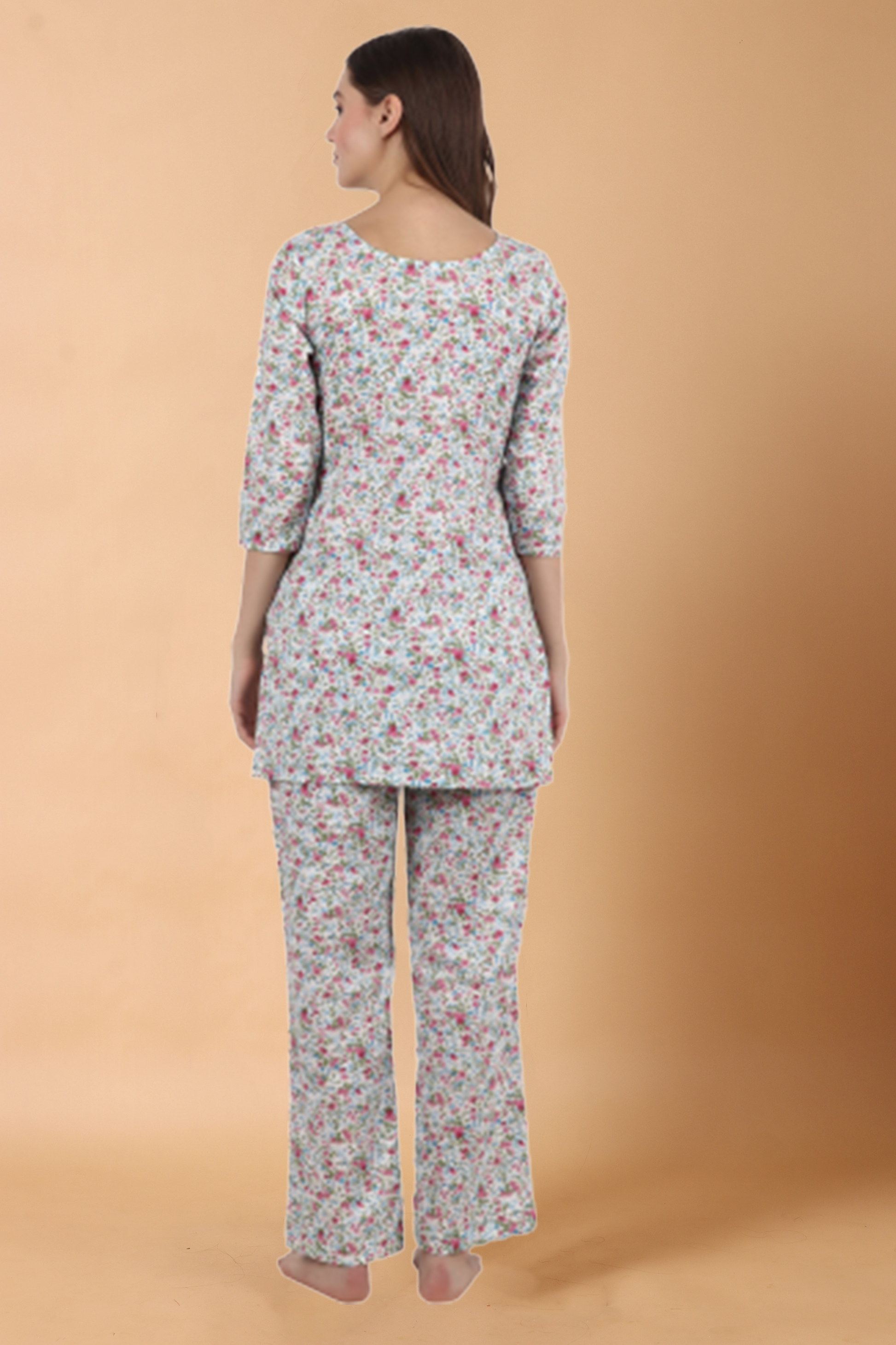Oyster Floral Night Suit | Apella.