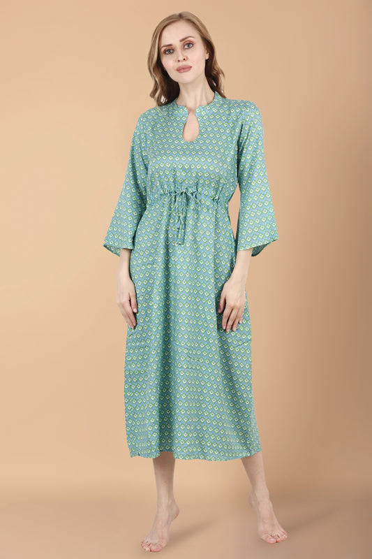 Women Plus Size Green Rayon    Dress | Apella