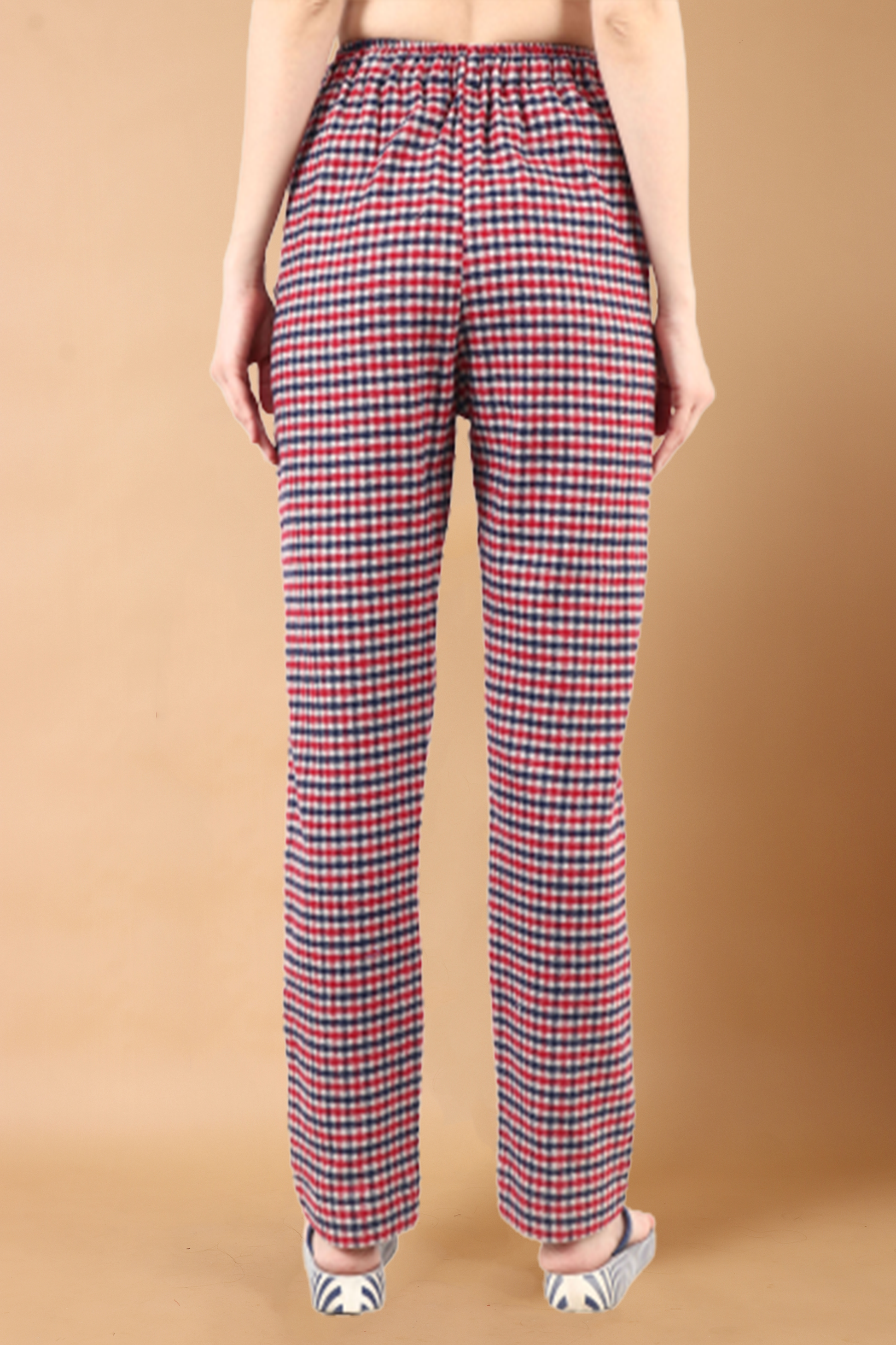 Buy Plus Size ​Red Checked Woollen Pajama At Apella | Sizes XS to 10 XL | India | Free Delivery | Customized