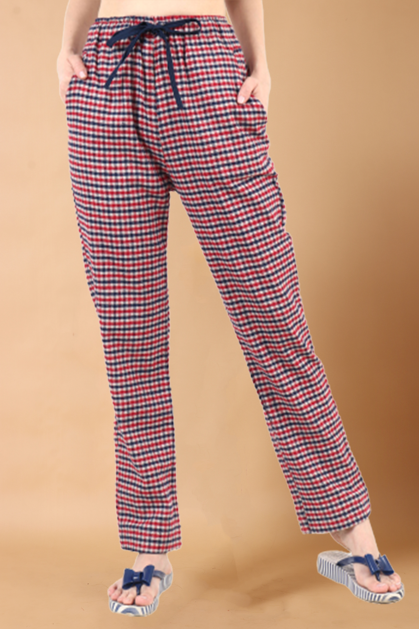 Buy Plus Size ​Red Checked Woollen Pajama At Apella | Sizes XS to 10 XL | India | Free Delivery | Customized