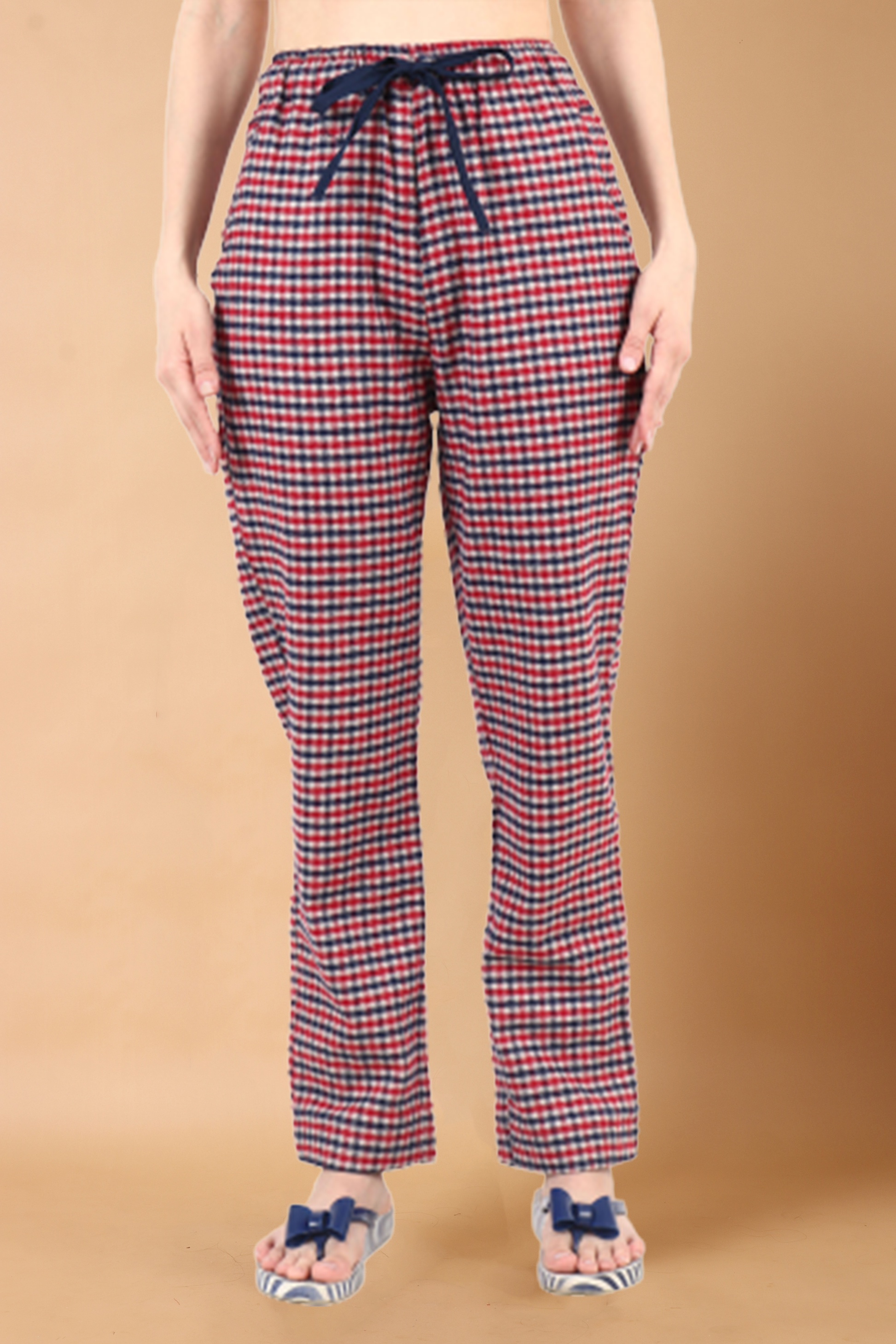 Buy Plus Size ​Red Checked Woollen Pajama At Apella | Sizes XS to 10 XL | India | Free Delivery | Customized