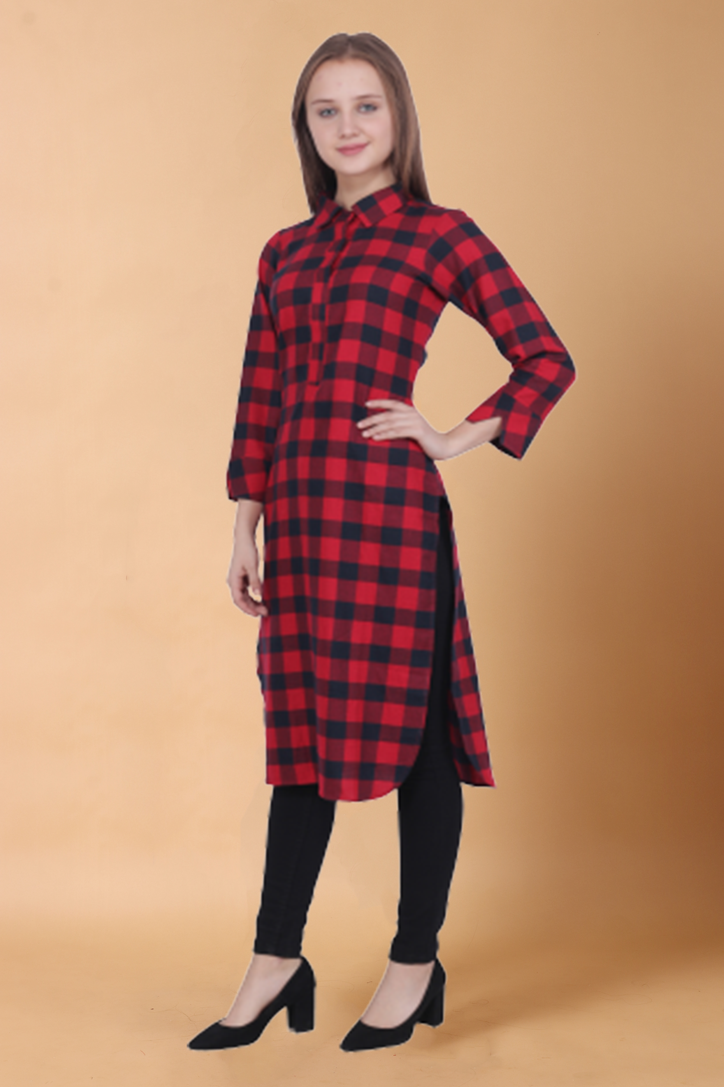 Buy Fashion Black Colour Winter Wear Woollen Kurti with Right Side Pockets  Front Design.Super Build Quality, at Amazon.in